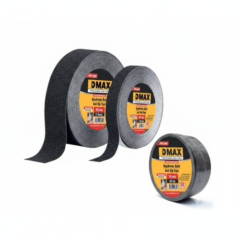 DMAX DMX4625 Siyah Kaydırmaz Bant 50 mm x 15 mt - Profesyonel Güçlü Zemin Emniyet ve Merdiven Kaymaz Bant