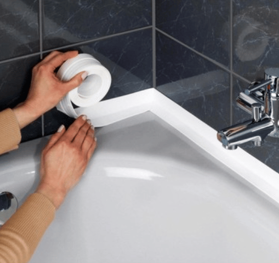 DMAX Sızdırmazlık Bandı 38 mm x 3.2 mt - Profesyonel Kendinden Yapışkanlı Su Geçirmez Küvet ve Evye Kenar Bandı