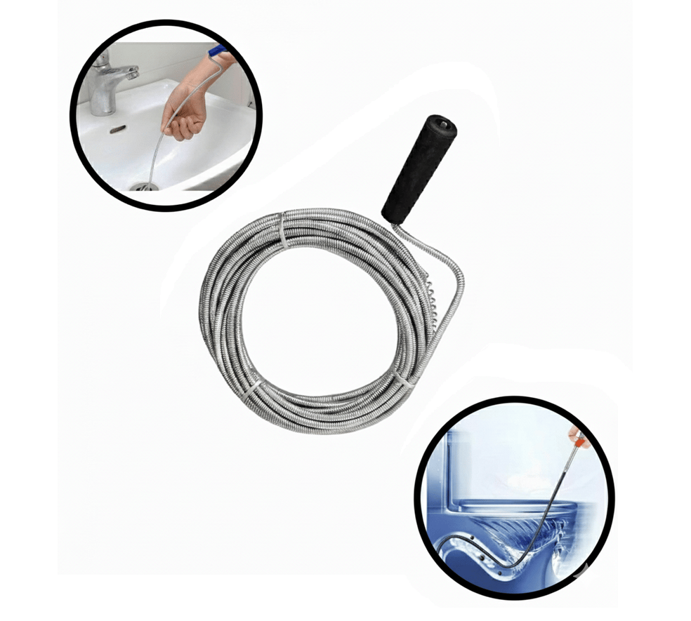 ELTOS 3 mt Lavabo Açma Sustası – Tıkanıklık Giderici Çelik Spiral Boru Açma Teli