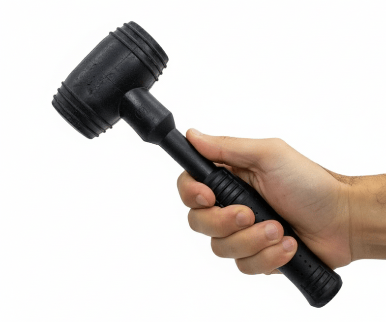 ELTOS Ergonomik Lastik Tokmak 50 MM - Seramik, Granit, Fayans ve Hassas Parke Döşeme Tipi Geri Tepmesiz Kauçuk Çekiç