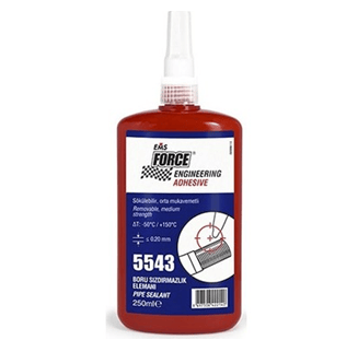 EMS FORCE 5543 Boru Sızdırmazlık Kalın Diş Teflon Katkılı Sıvı Conta 250 ml - Profesyonel Yüksek Basınçlı Anaerobik Metal Dişli Sızdırmazlık Macunu