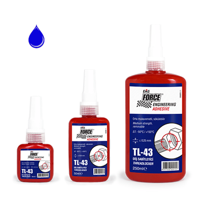 EMS FORCE TL-43 Cıvata Tutucu Sabitleyici 15 ml - Profesyonel Orta Mukavemetli M36 Uyumlu Sökülebilir Mavi Gevşemezlik Sıvısı