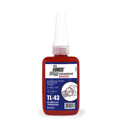 EMS FORCE TL-43 Cıvata Tutucu Sabitleyici 15 ml - Profesyonel Orta Mukavemetli M36 Uyumlu Sökülebilir Mavi Gevşemezlik Sıvısı