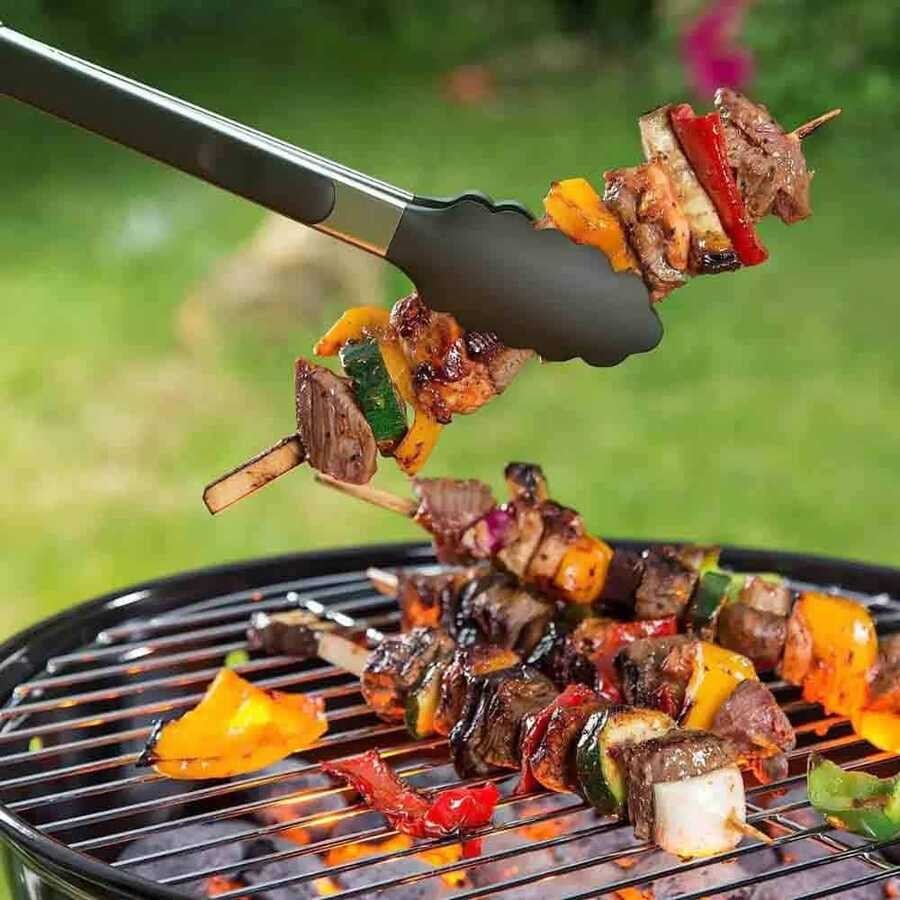 EPINOX BMS-25 Silikon Barbekü Maşası 25 cm Siyah – Paslanmaz Izgara ve Et Maşası