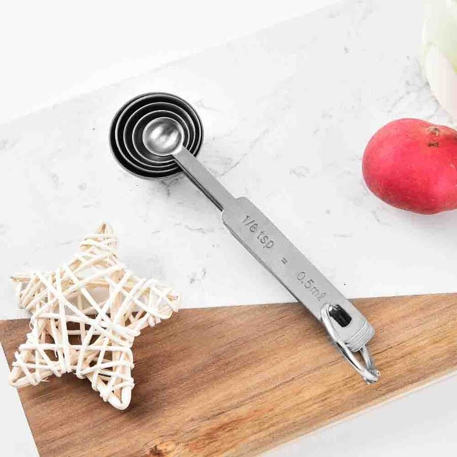 EPINOX KÖ-5 Paslanmaz Çelik 5'li Ölçü Kaşığı Seti (0.5 - 7.5 ml) – Mutfak Ölçek Seti