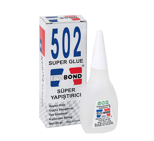 EVOBOND 502 Süper Japon Yapıştırıcı 20 gr - Profesyonel Yüksek Akışkanlı Ultra Hızlı Siyanoakrilat Likit Yapıştırıcı