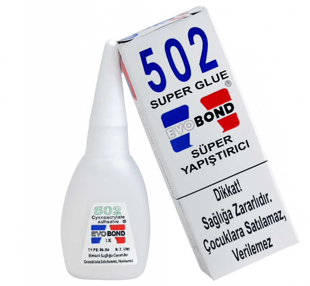 EVOBOND 502 Süper Japon Yapıştırıcı 20 gr - Profesyonel Yüksek Akışkanlı Ultra Hızlı Siyanoakrilat Likit Yapıştırıcı