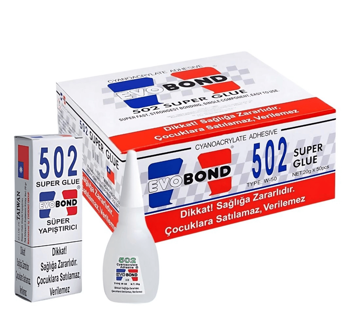 EVOBOND 502 Süper Japon Yapıştırıcı 20 gr - Profesyonel Yüksek Akışkanlı Ultra Hızlı Siyanoakrilat Likit Yapıştırıcı