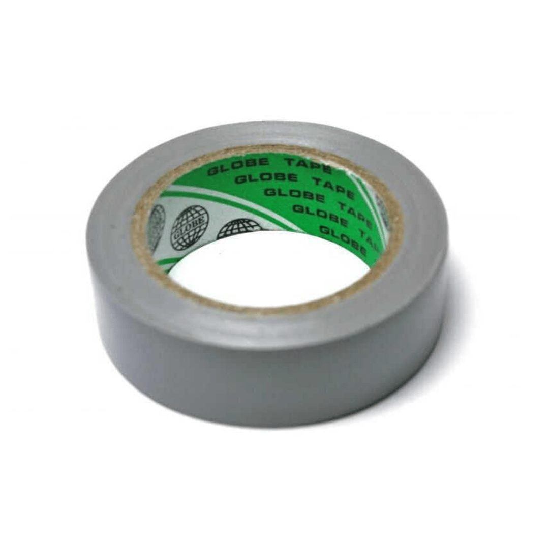 GLOBE 0.13mm x 19mm x 10 Yards İzole Bant Gri - Profesyonel Elektrik İzolasyon Bandı, Yanmaz Ve Esnek PVC Elektrik Bandı