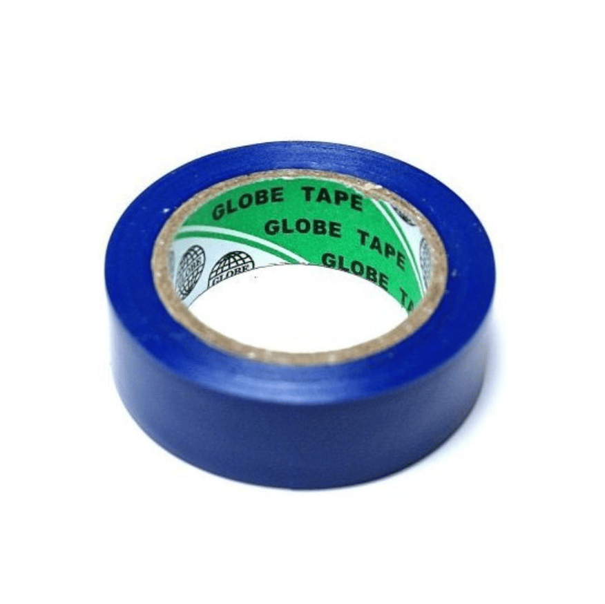 GLOBE 0.13mm x 19mm x 10 Yards İzole Bant Mavi - Profesyonel Elektrik İzolasyon Bandı, Yanmaz Ve Esnek PVC Elektrik Bandı