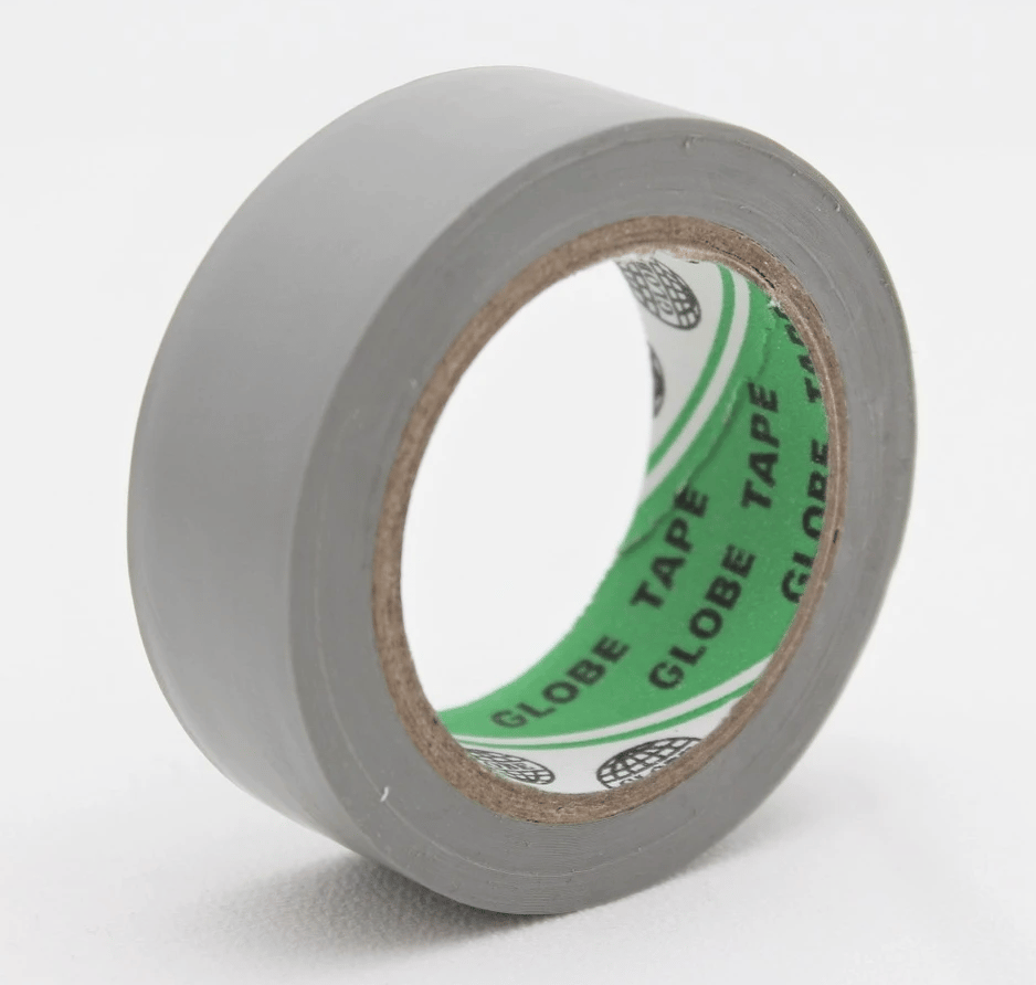 GLOBE 0.13mm x 19mm x 10 Yards İzole Bant Gri - Profesyonel Elektrik İzolasyon Bandı, Yanmaz Ve Esnek PVC Elektrik Bandı
