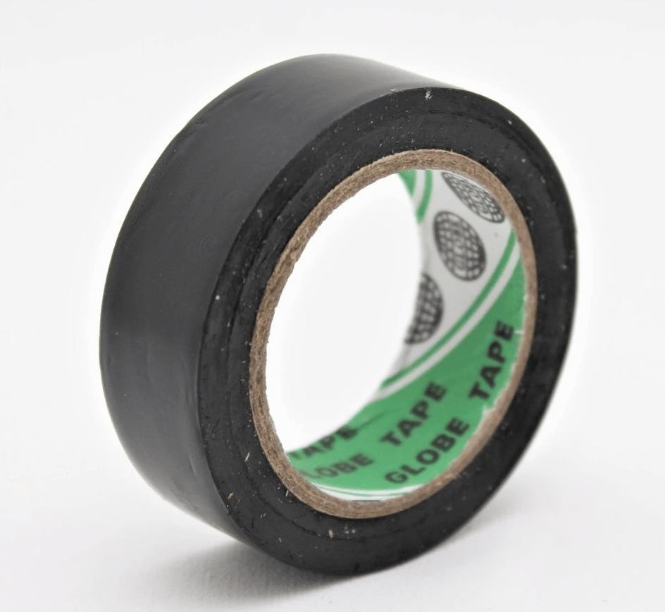 GLOBE 0.13mm x 19mm x 10 Yards İzole Bant Siyah - Profesyonel Elektrik İzolasyon Bandı, Yanmaz Ve Esnek PVC Elektrik Bandı