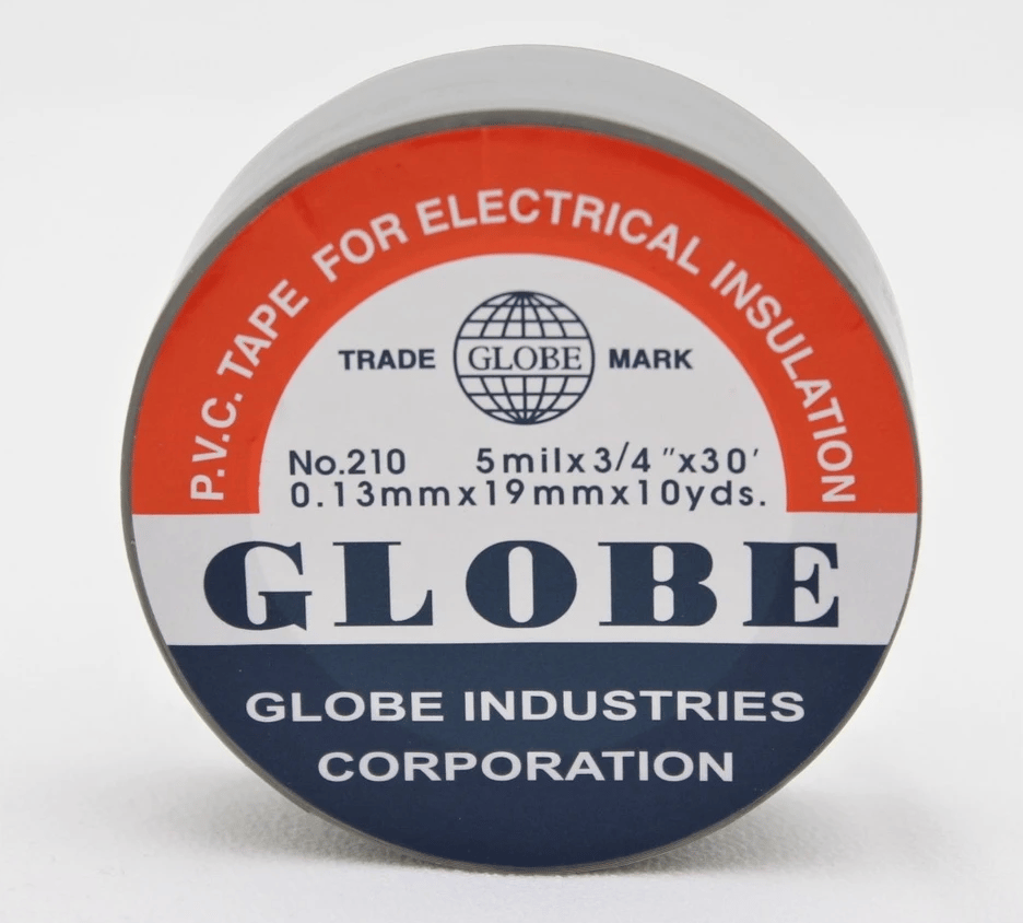 GLOBE 0.13mm x 19mm x 10 Yards İzole Bant Gri - Profesyonel Elektrik İzolasyon Bandı, Yanmaz Ve Esnek PVC Elektrik Bandı