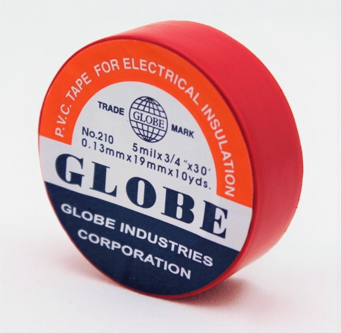 GLOBE 0.13mm x 19mm x 10 Yards İzole Bant Kırmızı - Profesyonel Elektrik İzolasyon Bandı, Yanmaz Ve Esnek PVC Elektrik Bandı