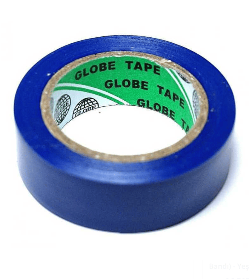 GLOBE 0.13mm x 19mm x 10 Yards İzole Bant Mavi - Profesyonel Elektrik İzolasyon Bandı, Yanmaz Ve Esnek PVC Elektrik Bandı