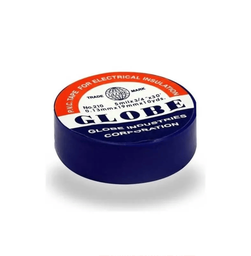 GLOBE 0.13mm x 19mm x 10 Yards İzole Bant Mavi - Profesyonel Elektrik İzolasyon Bandı, Yanmaz Ve Esnek PVC Elektrik Bandı