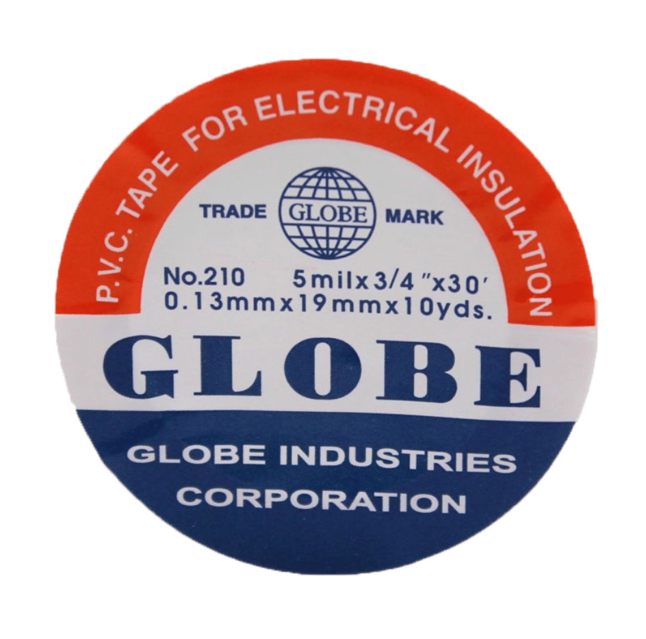 GLOBE 0.13mm x 19mm x 10 Yards İzole Bant Beyaz - Profesyonel Elektrik İzolasyon Bandı, Yanmaz Ve Esnek PVC Elektrik Bandı