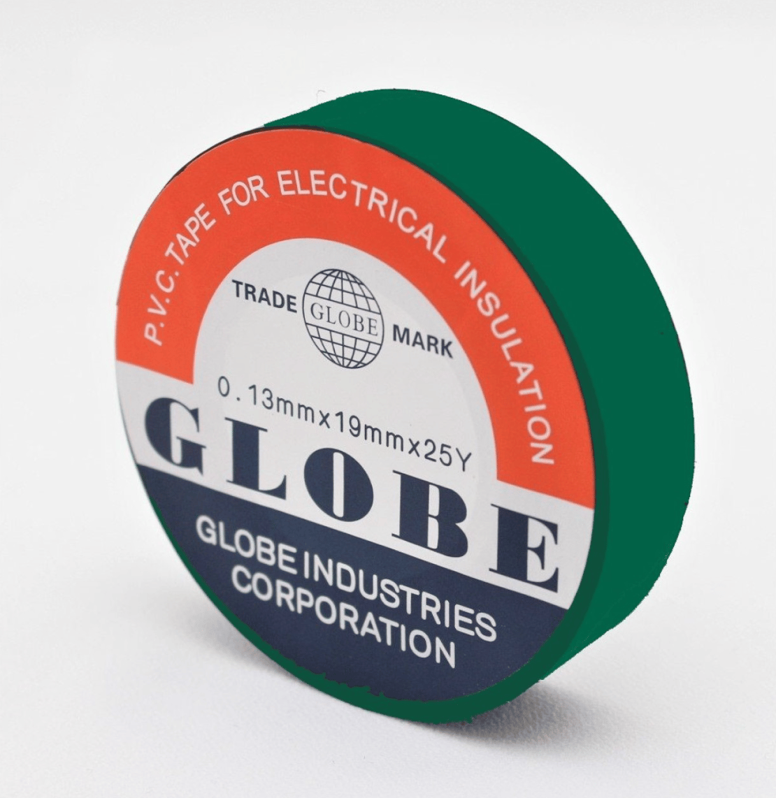 GLOBE 0.13mm x 19mm x 10 Yards İzole Bant Yeşil - Profesyonel Elektrik İzolasyon Bandı, Yanmaz Ve Esnek PVC Elektrik Bandı