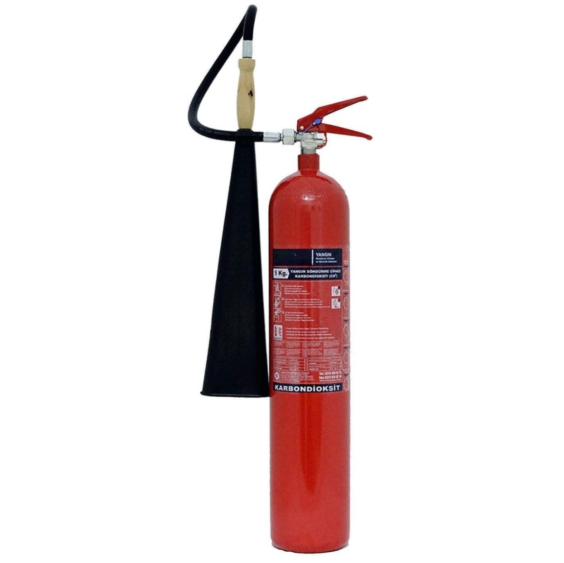 I-ZET 5 KG Karbondioksitli (CO2) Yangın Söndürme Cihazı - Profesyonel Endüstriyel Tip Yangın Tüpü