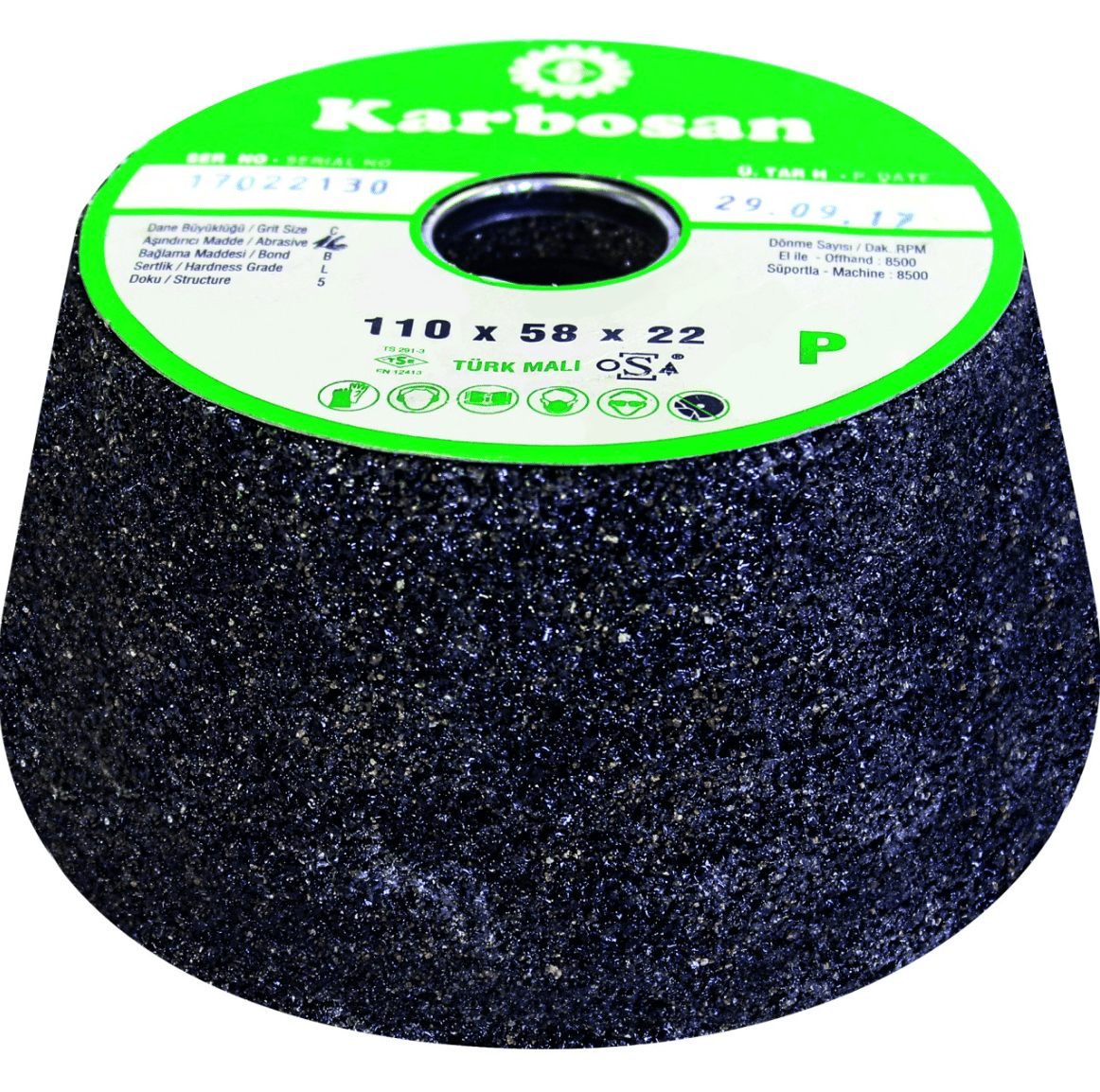 KARBOSAN 110x58x22 SC24 Bergin Burçlu Mozaik Silme Taşı - Profesyonel Silisyum Karbür Beton ve Mermer Yüzey Silim Taşı, Ağır Hizmet Tipi Zemin Düzeltme Diski
