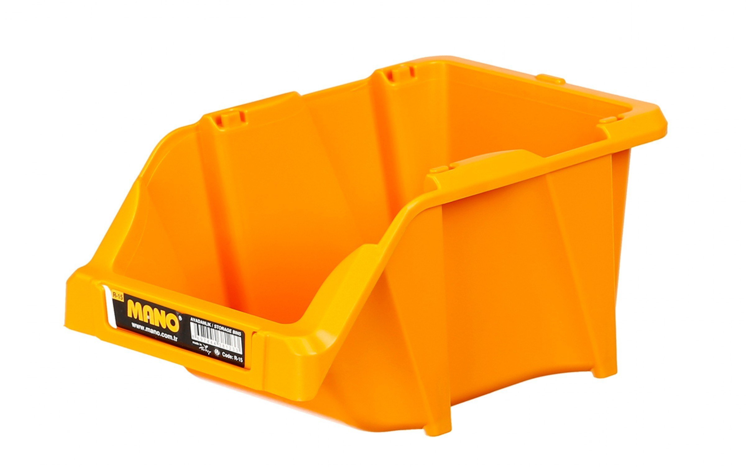 MANO R15 Sarı Avadanlık Kutu No:15 (125x195x90 MM) - Profesyonel İstiflenebilir Plastik Vida ve Somun Düzenleyici