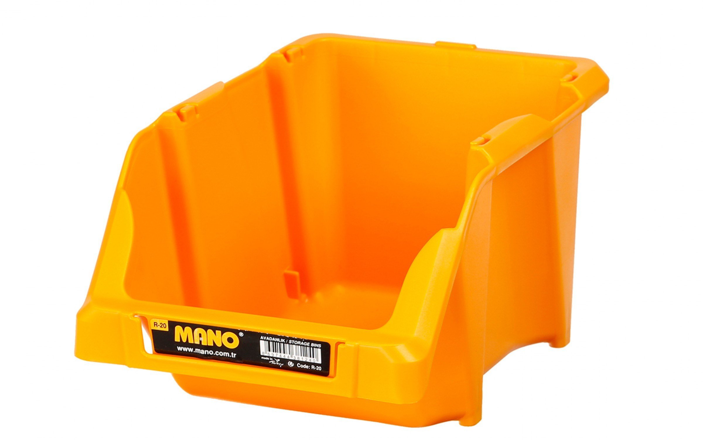 MANO R20 Sarı Avadanlık Kutu No:20 (152x245x122 MM) - Profesyonel Büyük Boy İstiflenebilir Plastik Hırdavat Parça Kutusu