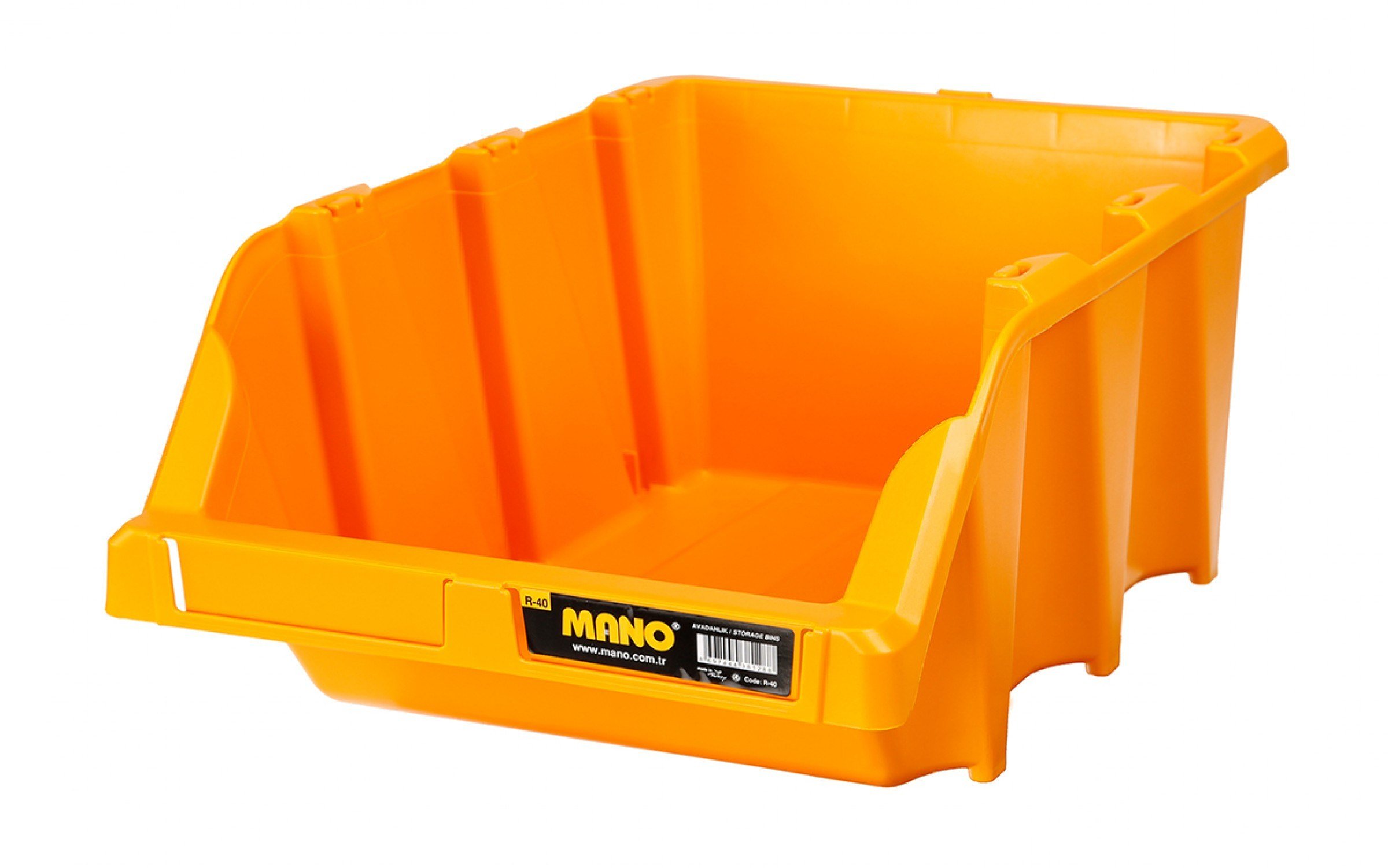 MANO R40 Sarı Avadanlık Kutu No:40 (310x490x195 MM) - Profesyonel Ultra Geniş Hacimli İstiflenebilir Depo Kutusu