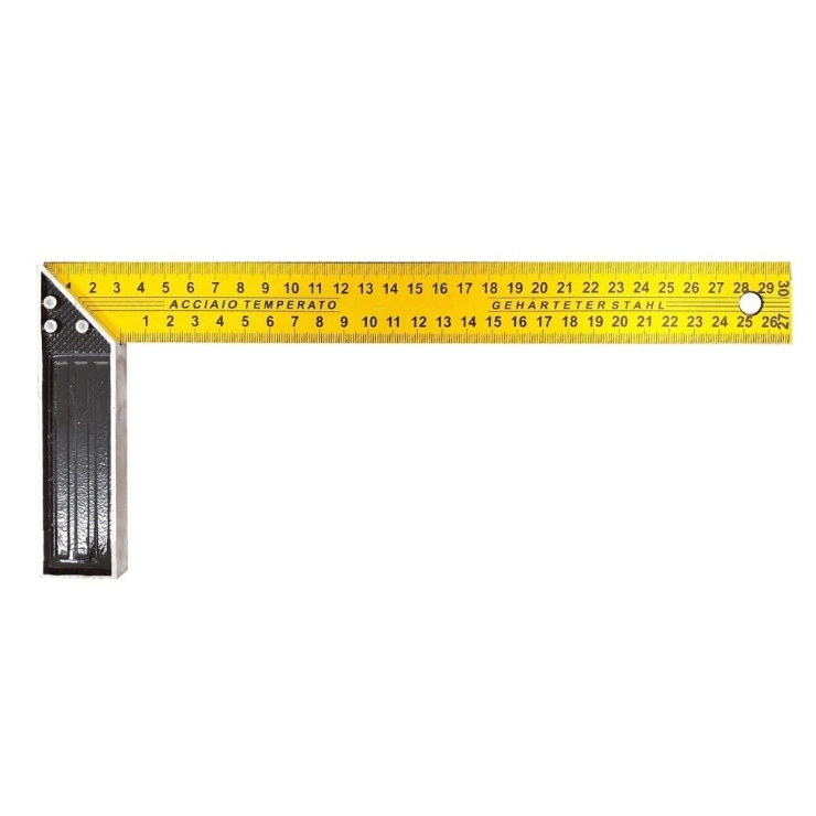 MASTER 506952 Sarı Gönye Marangoz Tipi Alüminyum Gövde 350 mm - Profesyonel Kalın Tabanlı 90 Derece Dik Açı Gönyesi