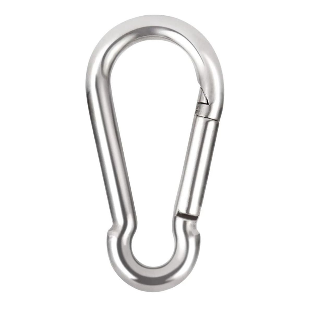 MASTER 535002 Yaylı Karabina Galvaniz 6 mm - Profesyonel Ağır Hizmet Tipi Çelik Bağlantı Elemanı, Yüksek Mukavemetli Şantiye İskele ve Halat Emniyet Kancası
