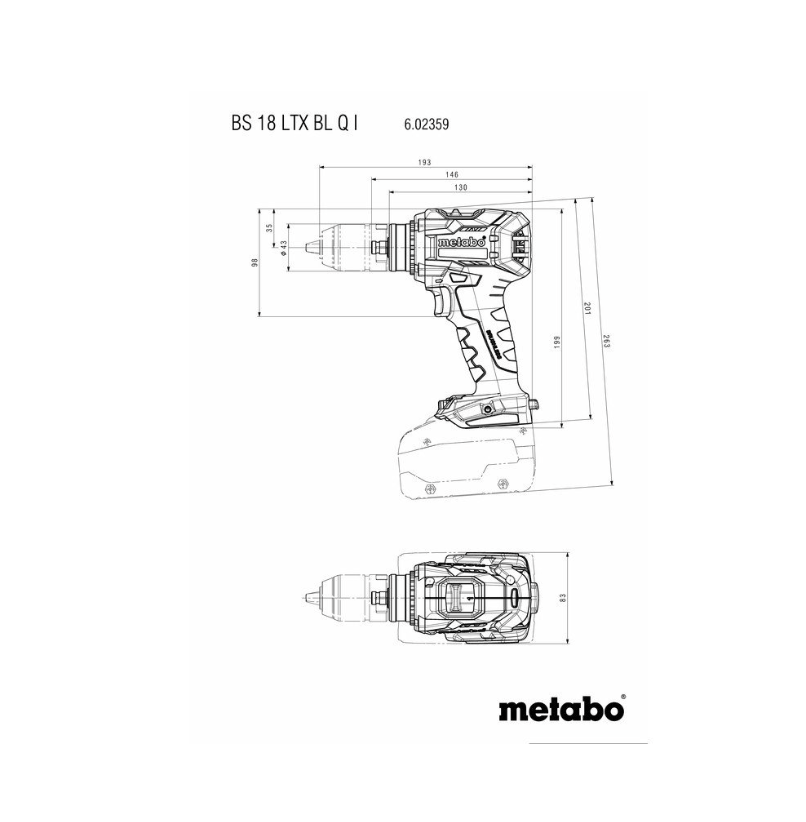 METABO BS 18 LTX BL QI 18V 5.2Ah Çift Akülü Kömürsüz Quick Profesyonel Matkap Vidalama