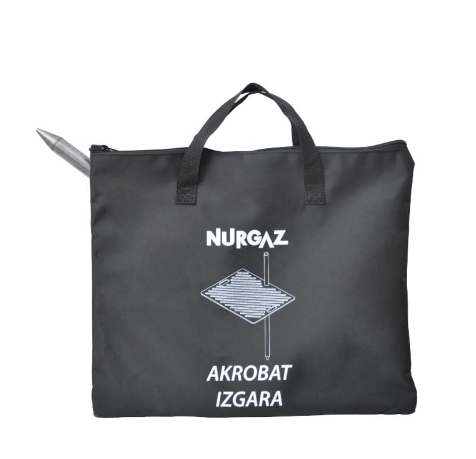NURGAZ Akrobat Izgara - Yükseklik Ayarlı Paslanmaz Çelik Kamp Izgarası ve Profesyonel Barbekü Sistemi