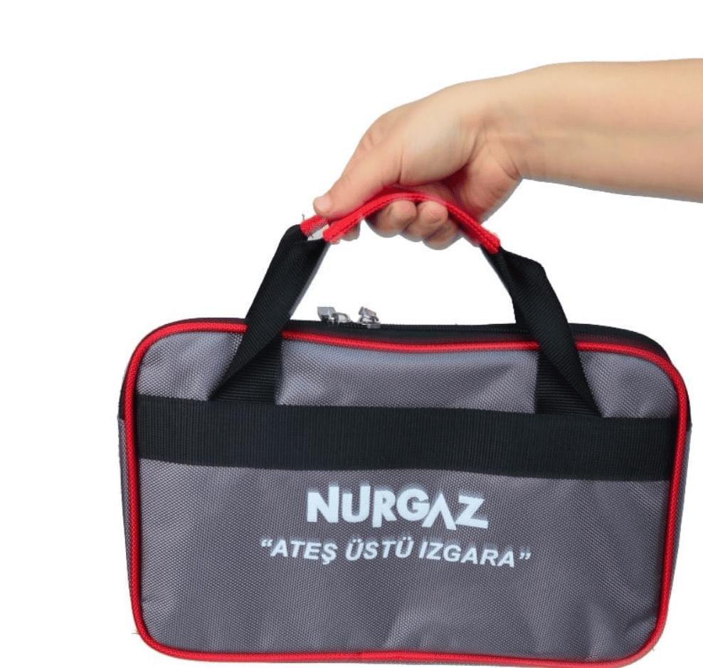 NURGAZ Ateş Üstü Izgara Mini - Paslanmaz Çelik Ultra Hafif Katlanabilir Solo Kamp Mangalı