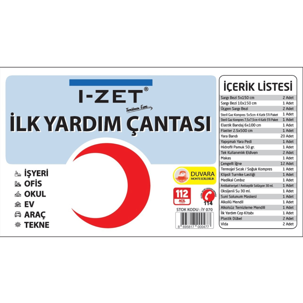 Profesyonel İlk Yardım Çantası - Deprem, Araç, Şantiye ve Ev Tipi Tam Donanımlı Set