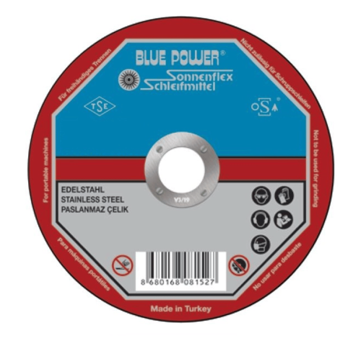 SONNENFLEX 115 x 1,0 x 22 mm Inox Süper İnce Kesici Disk (AS 60 Q BF ROF) - Profesyonel Paslanmaz Çelik Kesme Taşı, Uzun Ömürlü ve Hassas