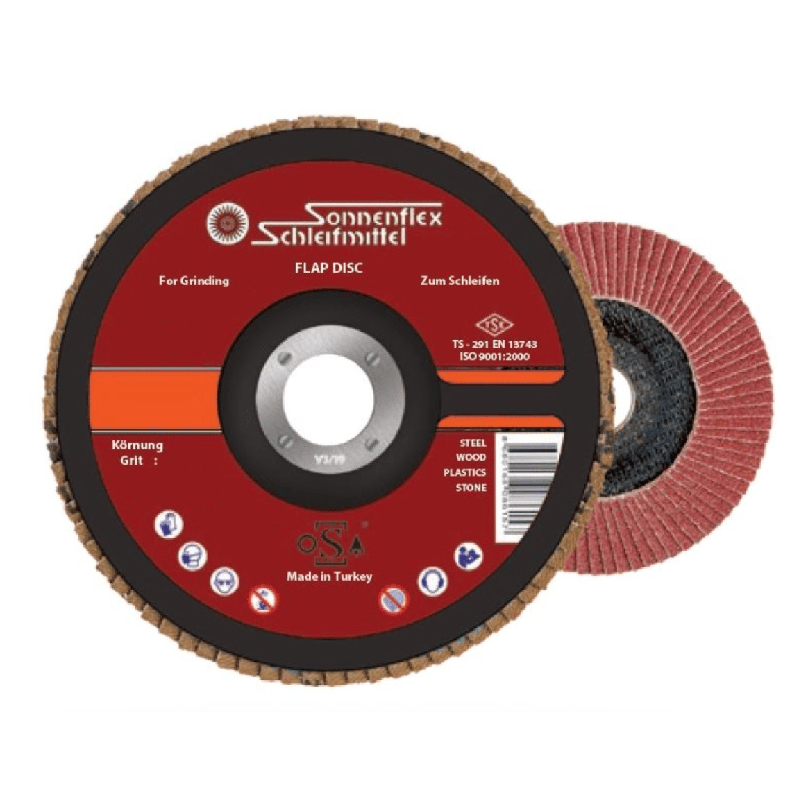 SONNENFLEX 115 x 22 mm NK Standart 100 Kum Flap Disk Zımpara - Profesyonel Metal ve Ahşap Yüzey İnce Parlatma, Hassas Çapak Alma ve Son Kat Tesviye Taşı
