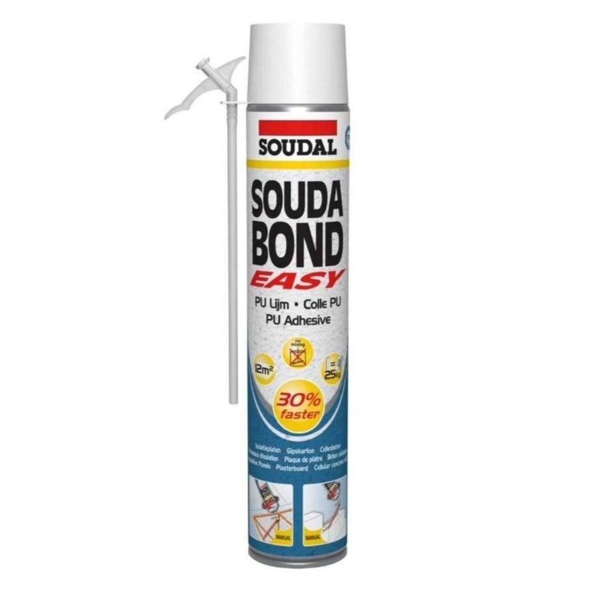 SOUDAL SOUDABOND EASY Manuel Mantolama Köpüğü 750 ml - Profesyonel Isı Yalıtım Levhası Yapıştırıcı Pipetli Poliüretan Köpük