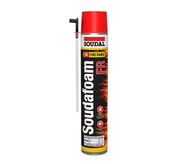 SOUDAL SOUDAFOAM FR N1 Yangına Dayanıklı Manuel PU Köpük 750 ml - 240 DK Profesyonel Alev Geciktirici Pasif Yangın Durdurucu Köpük