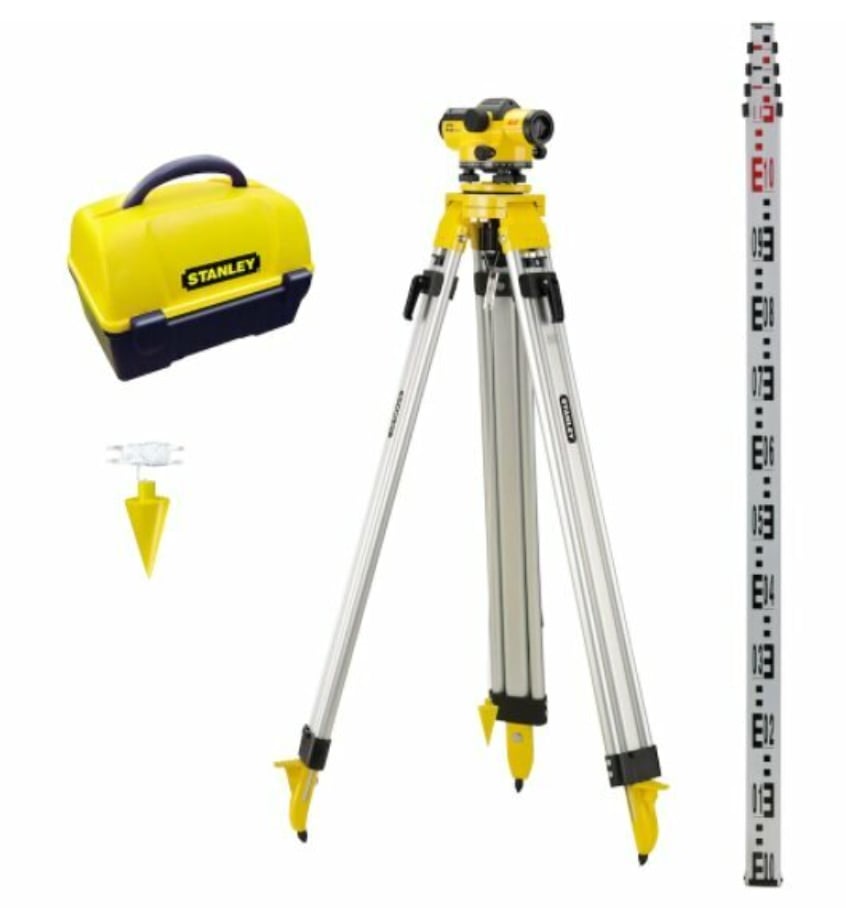 STANLEY Lazer Optik Nivo AL24 GVP Kit - 24x Profesyonel Optik Nivelman Hizalama Seti