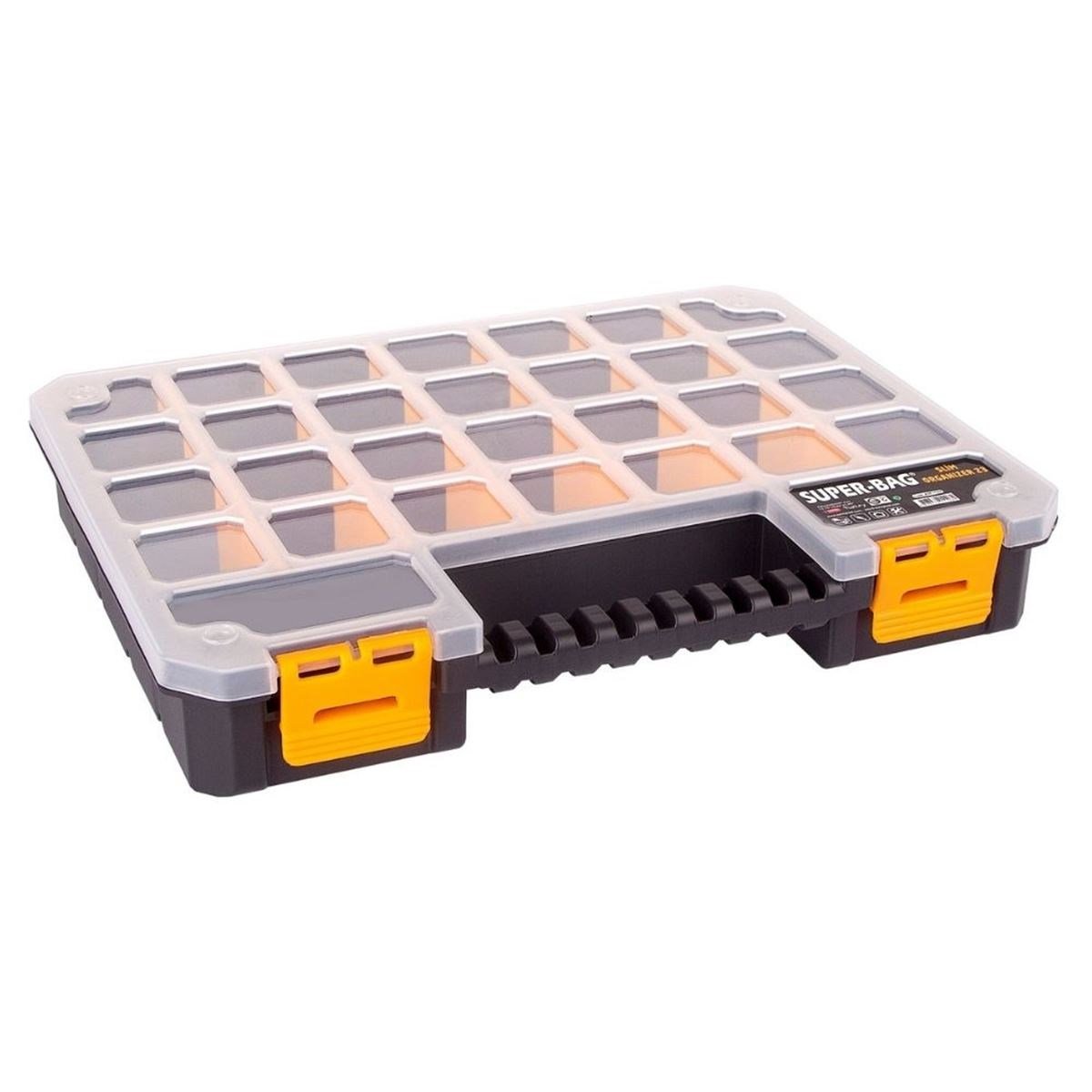 SUPERBAG ASR2099 Slim Organizer 23 İnç Bölmeli - Geniş Yüzeyli İnce Gövde Vida, Cıvata ve Elektronik Sarf Malzeme Kutusu