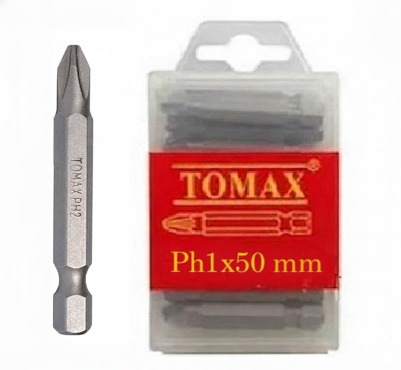 TOMAX PH1x50 mm Yıldız Bits Uç – Profesyonel Phillips Vidalama Ucu