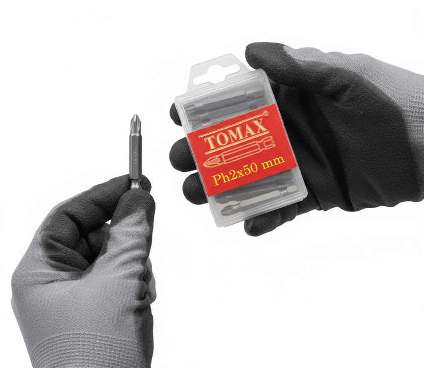 TOMAX PH2x50 mm Yıldız Bits Uç – Profesyonel Phillips Vidalama Ucu