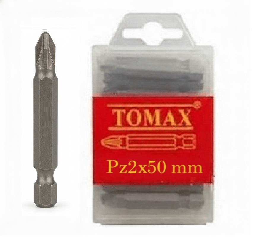 TOMAX PZ2x50 mm Yıldız Bits Uç – Profesyonel Vidalama Ucu