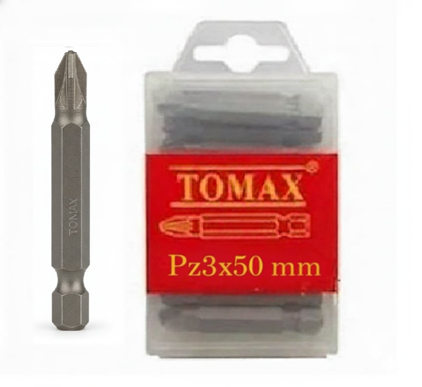 TOMAX PZ3x50 mm Yıldız Bits Uç – Profesyonel Güçlü Vidalama Ucu