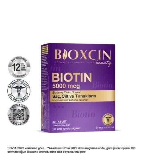 Bioxcin Biotin 5000 mcg 30 Tablet 2'li