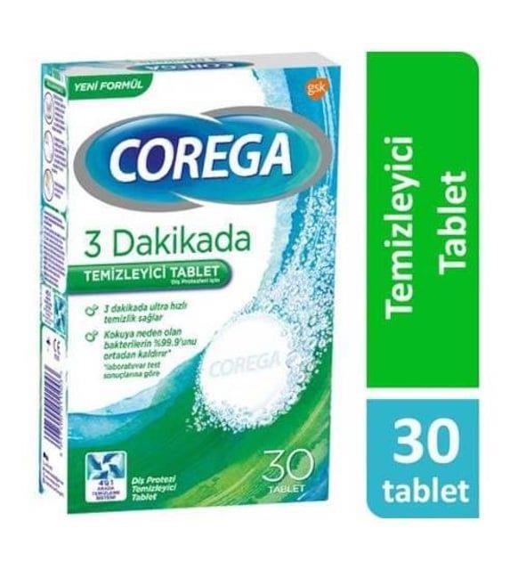 Corega Temizleyici Tablet 30 Adet - 3 Dakikada Temizlik