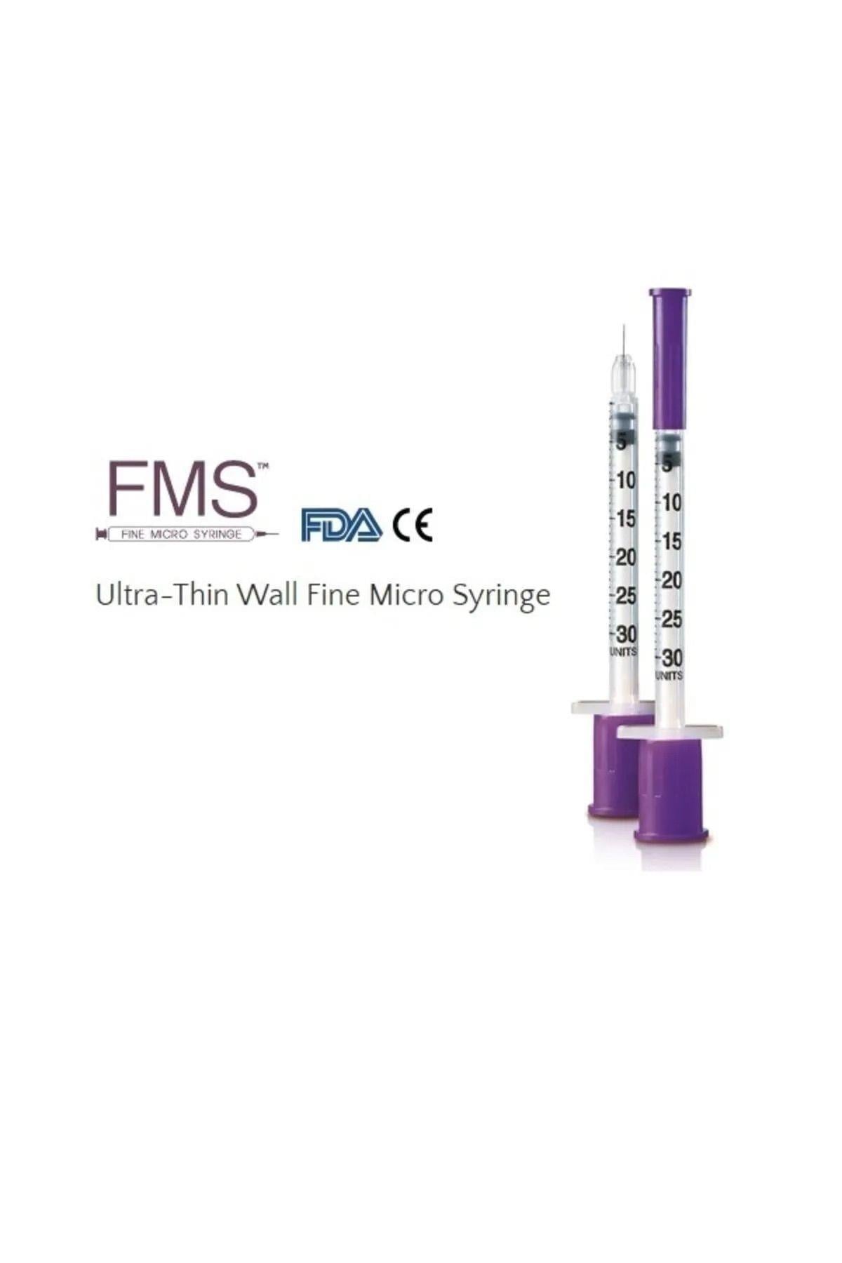 Fms Micro Fine Insülin Enjektörü 0.5 Ml Enjektör Şırınga (32g X 8mm) - 100 Adet