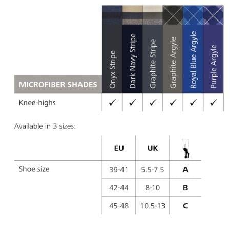 Microfiber Shades Argyle Grahite Desenli Erkek Dizaltı Varis Çorabı | Renkli By Sigvaris