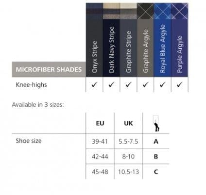 Microfiber Shades Stripes Dark Navy Desenli Erkek Dizaltı Varis Çorabı | Renkli By Sigvaris