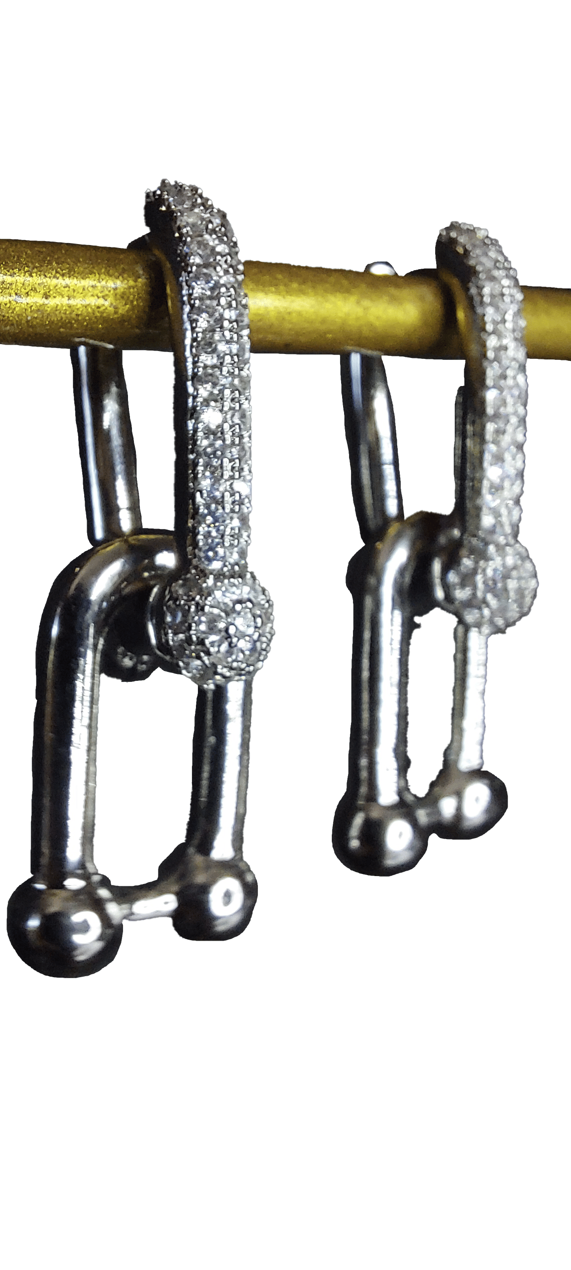 Silver Taşlı Sallantılı Küpe