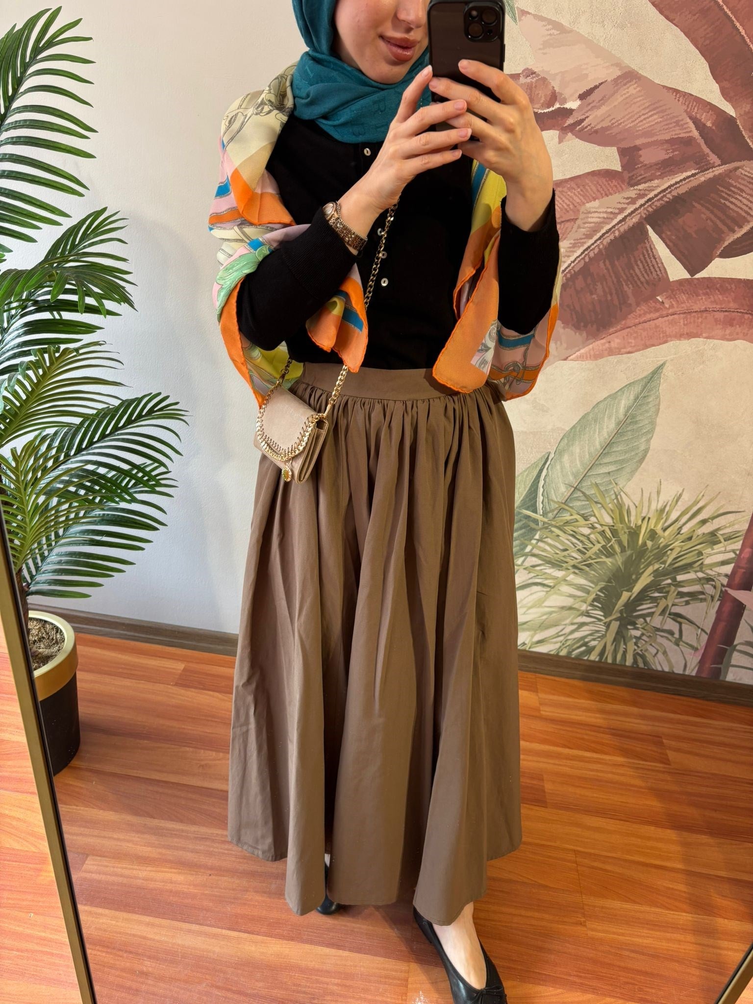 Helen Camel Pileli Etek 